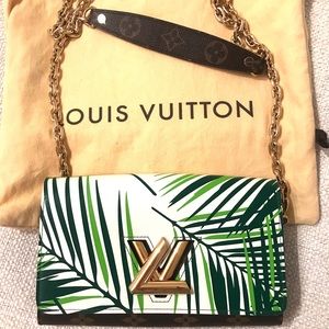 Louis Wallet on Chain Twist Palm Vert Blanc